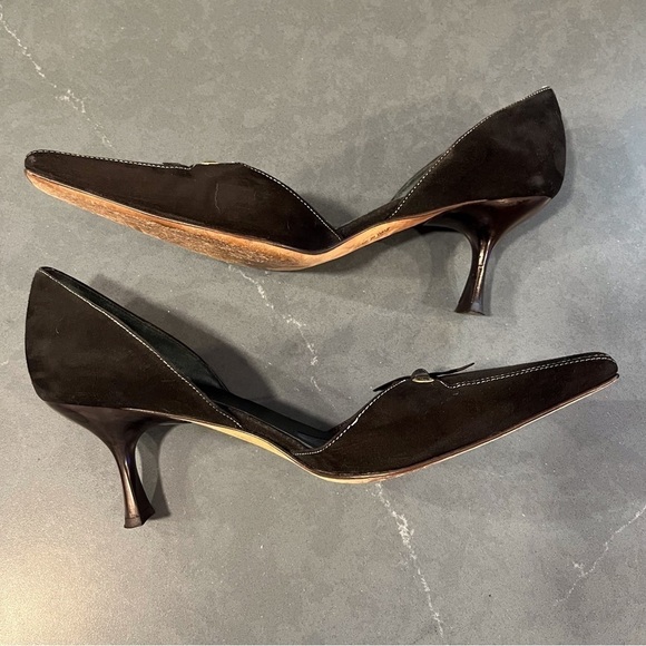 Kate Spade sz 8.5 black suede square to d’orsay pumps - Picture 7 of 16